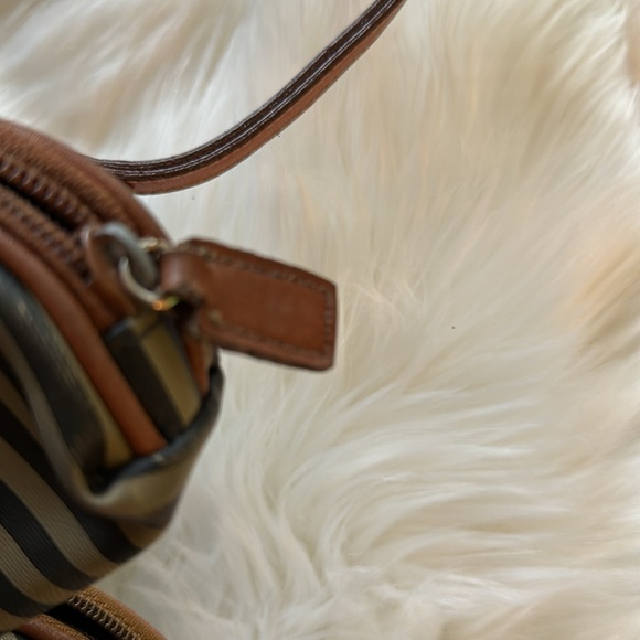 Set‎ of 3 Matching Vintage Allen Edward Purse Makeup Change Brown Stripped - Picture 8 of 9